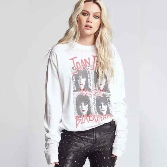 Joan Jett And The Blackhearts Fitted Sweatshirt by Recycled Karma, size S - Picture 2 of 8